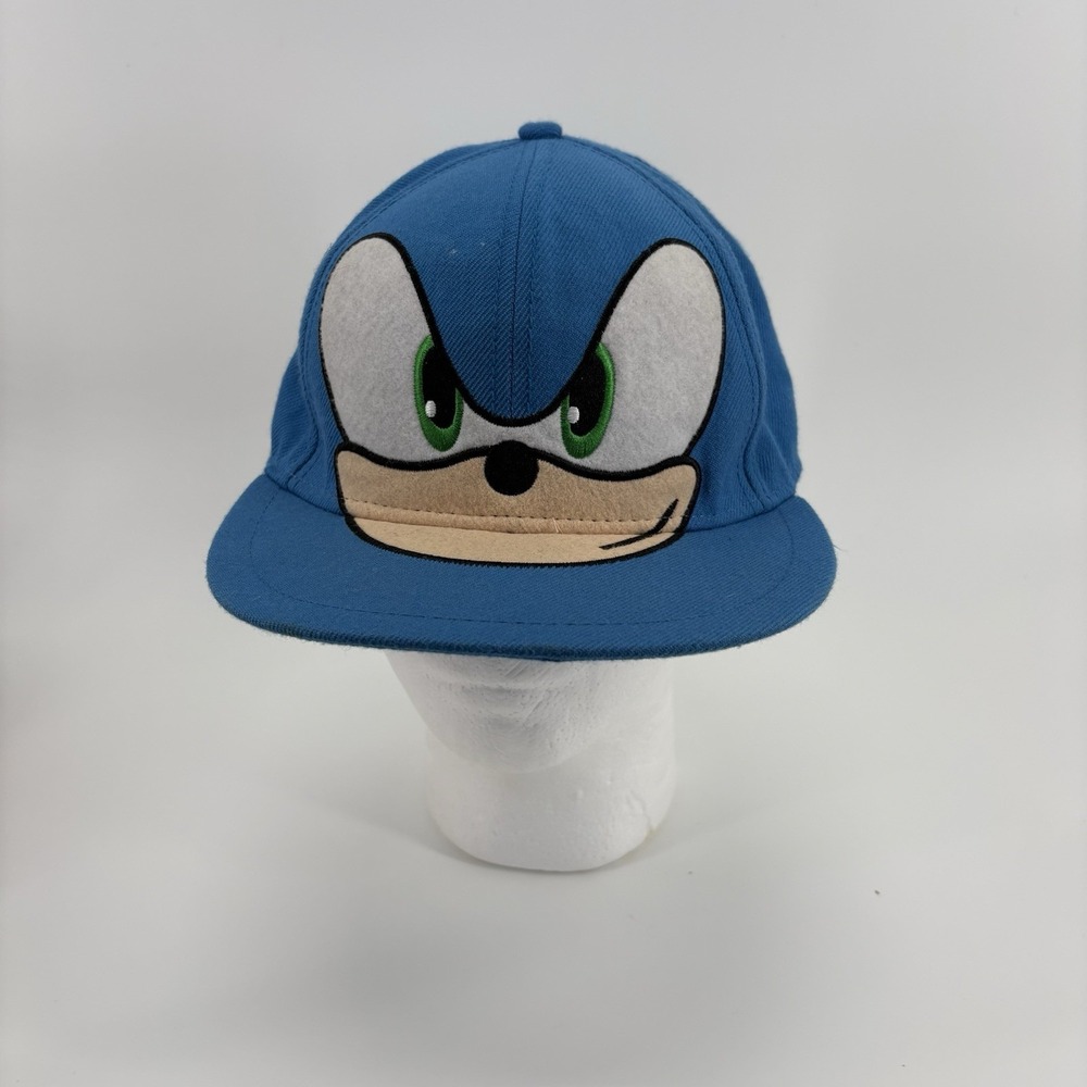 Sonic The Hedgehog Hat Blue Acrylic Wool Snapback Cap Ages 14 And Up